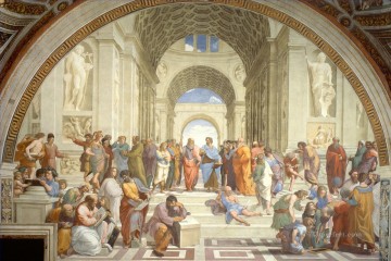  Escuela Arte - La Escuela de Atenas, maestro renacentista Rafael